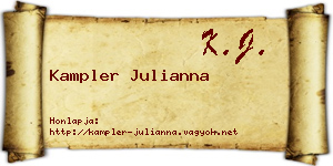 Kampler Julianna névjegykártya